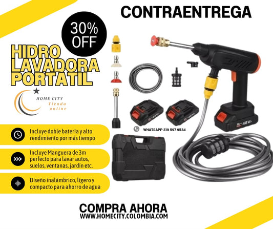Hidrolavadora Inalámbrica DOS BATERIAS Portátil Recargable 48v Carro Moto