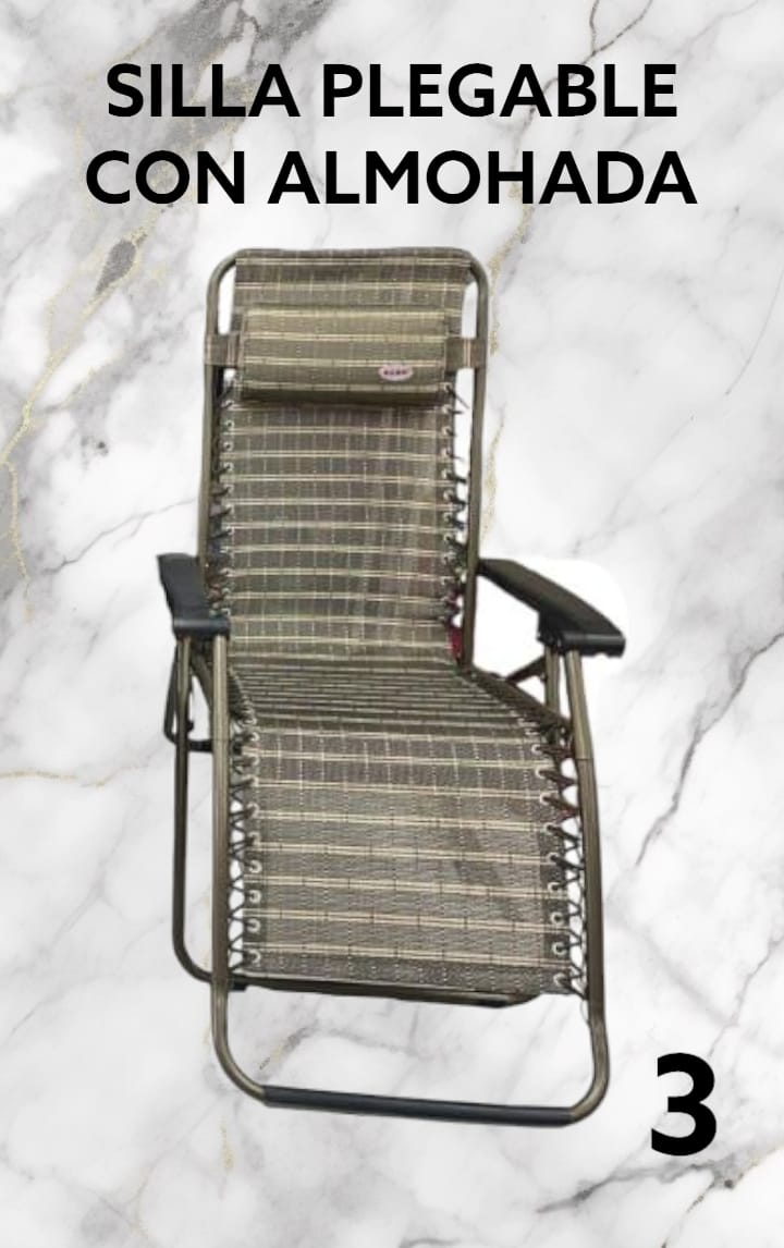 SILLA PLEGABLE DE HIERRO PORTATIL Y LIGERA , REFORZADA DE LUJO , CON ALMOHADA