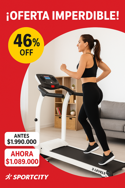 Banda Caminadora Trotadora Eléctrica Plegable 12 KM Velocidad potencia 1.5hp