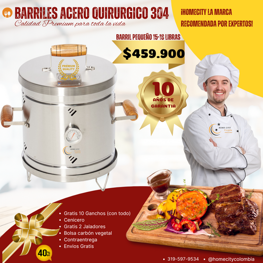 Barril Acero 304 Mini Expres para 10 personas