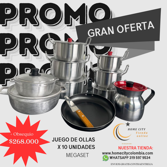 MegaSet Gourmet Calidad y estilo en cada olla.