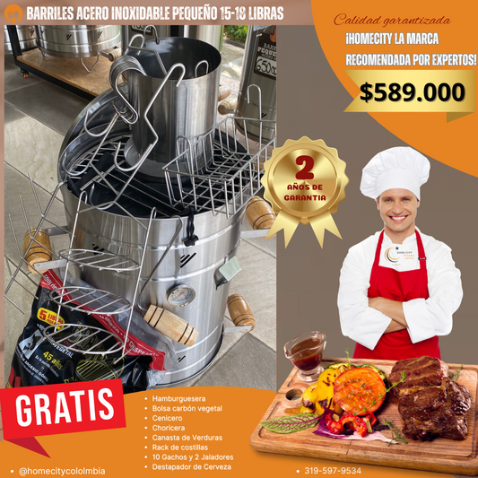 Barril Pequeño capacidad para 15-18 personas Para Asados Oferta ACERO INOXIDABLE