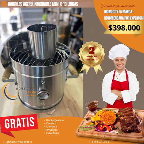 Barril Mini Expres para 10 personas Para Asados Oferta ACERO INOXIDABLE