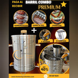 Barril Ahumador Combo Premium 20-25 lbs Para Asados Oferta ACERO INOXIDABLE