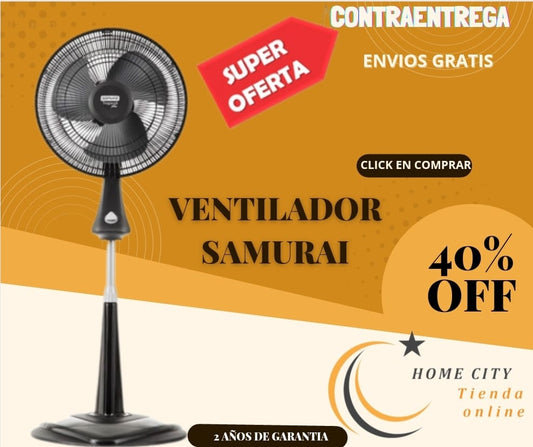 Ventilador Samurai Negro 18¨de pedestal alta potencia