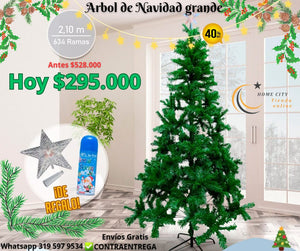 Arbol de navidad Grande oferta 210 metros de altura Gratis Estrella y nieve