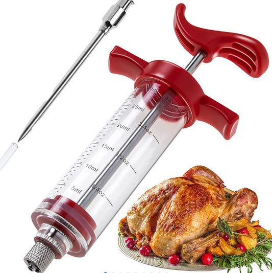 Jeringa para carnes en acero inoxidable